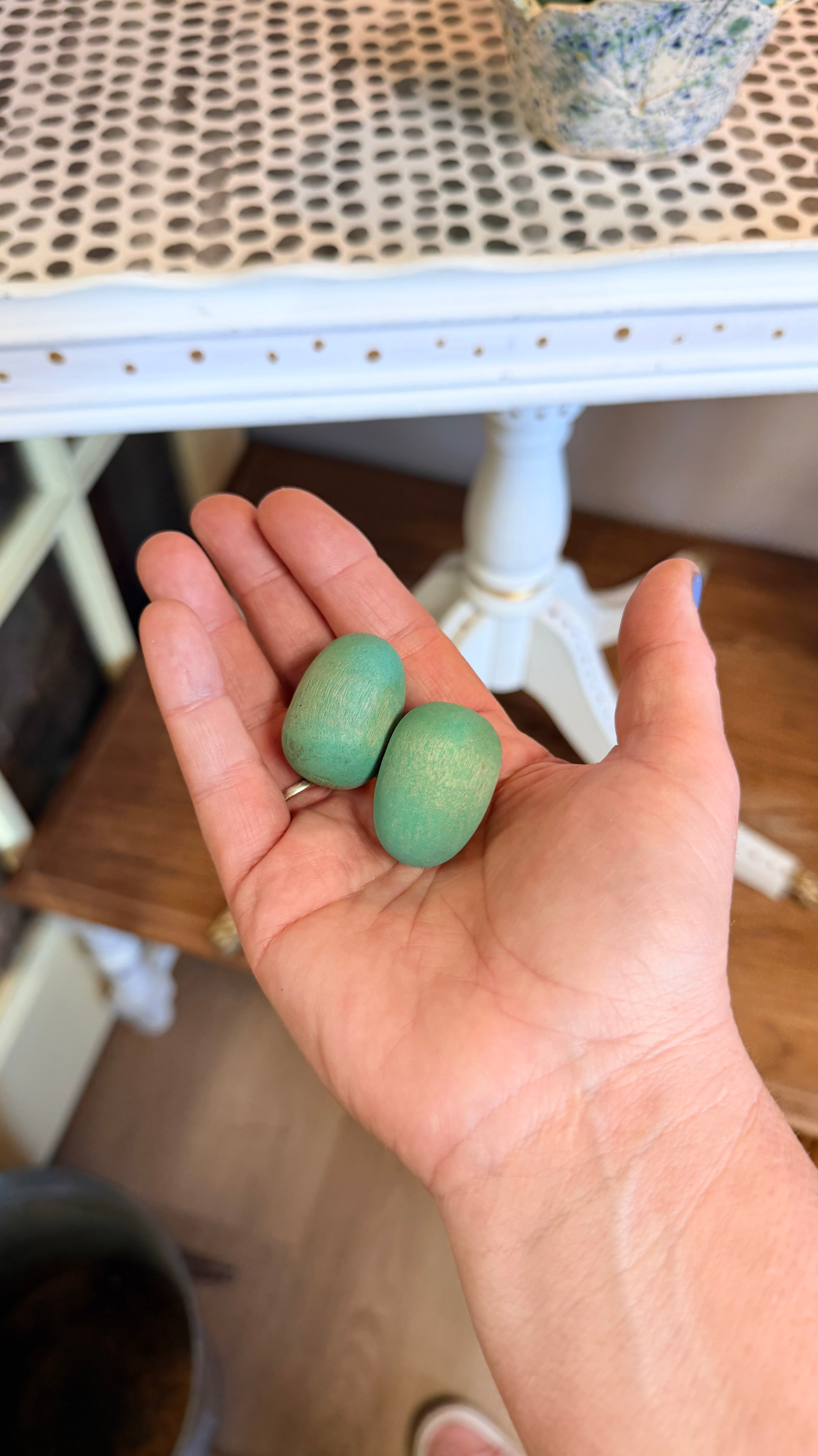 Little Painted Wooden Robin Eggs